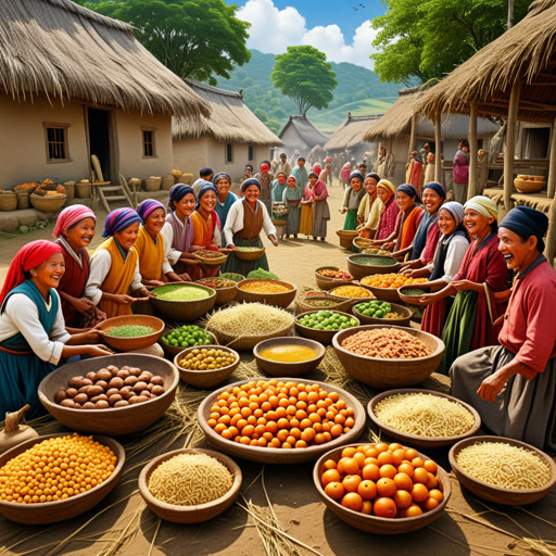 ਇਕ ਛੋਟੇ ਪਿੰਡ ਵਿੱਚ, ਹਰ ਪਰਿਵਾਰ ਲਈ ਫਸਲ ਦੇ ਤਿਉਹਾਰ ਨੂੰ ਸੱਜਣਾ ਆਮ ਸੀ। ਇੱਕ ਸਾਲ, ਇੱਕ ਨਵੇਂ ਆਏ ਵਿਅਕਤੀ ਦਾ ਨਾਮ ਸਾਰਾ ਸੀ, ਜੋ ਇੰਨੇ ਸਾਰੇ ਪਰਿਵਾਰਾਂ ਨੂੰ ਸ਼ਾਮਲ ਹੋਣ ਦੇਖ ਕੇ ਹੈਰਾਨ ਹੋਈ। ਉਸਨੇ ਜਲਦੀ ਹੀ ਸਿੱਖਿਆ ਕਿ ਰਵਾਇਤਾਂ ਦੇ ਅਨੁਸਾਰ ਪਰੰਪਰਾਗਤ ਖਾਣੇ ਤਿਆਰ ਕਰਨਾ ਅਤੇ ਸਾਰੇ ਨਾਲ ਸਾਂਝਾ ਕਰਨਾ ਆਮ ਹੈ। ਸਾਰਾ ਨੇ ਸ਼ਾਮਿਲ ਹੋਣ ਦਾ ਫ਼ੈਸਲਾ ਕੀਤਾ ਅਤੇ ਉਹਨੂੰ ਇੱਕ ਸੁਵਰਣ ਪਾਈ ਬਣਾਈ, ਜੋ ਪਿੰਡ ਦੇ ਲੋਕਾਂ ਨੂੰ ਬਹੁਤ ਖੁਸ਼ ਕਰ ਗਈ। ਤਿਉਹਾਰ ਹਾਸੇ ਅਤੇ ਖੁਸ਼ੀ ਨਾਲ ਸਮਾਪਤ ਹੋਇਆ, ਅਤੇ ਸਾਰਾ ਨੇ ਸਮੂਹ ਦੀ ਆਮ ਰਵਾਇਤੀ ਮਨਾਅਈਆਂ ਵਿੱਚ ਸਮੇਲ ਲੀਆਂ ਲੀਕੇ ਧੰਨਵਾਦ ਮਹਿਸੂਸ ਕੀਤਾ।