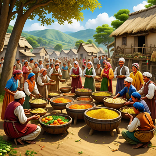 ਇਕ ਛੋਟੇ ਪਿੰਡ ਵਿੱਚ, ਹਰ ਪਰਿਵਾਰ ਲਈ ਫਸਲ ਦੇ ਤਿਉਹਾਰ ਨੂੰ ਸੱਜਣਾ ਆਮ ਸੀ। ਇੱਕ ਸਾਲ, ਇੱਕ ਨਵੇਂ ਆਏ ਵਿਅਕਤੀ ਦਾ ਨਾਮ ਸਾਰਾ ਸੀ, ਜੋ ਇੰਨੇ ਸਾਰੇ ਪਰਿਵਾਰਾਂ ਨੂੰ ਸ਼ਾਮਲ ਹੋਣ ਦੇਖ ਕੇ ਹੈਰਾਨ ਹੋਈ। ਉਸਨੇ ਜਲਦੀ ਹੀ ਸਿੱਖਿਆ ਕਿ ਰਵਾਇਤਾਂ ਦੇ ਅਨੁਸਾਰ ਪਰੰਪਰਾਗਤ ਖਾਣੇ ਤਿਆਰ ਕਰਨਾ ਅਤੇ ਸਾਰੇ ਨਾਲ ਸਾਂਝਾ ਕਰਨਾ ਆਮ ਹੈ। ਸਾਰਾ ਨੇ ਸ਼ਾਮਿਲ ਹੋਣ ਦਾ ਫ਼ੈਸਲਾ ਕੀਤਾ ਅਤੇ ਉਹਨੂੰ ਇੱਕ ਸੁਵਰਣ ਪਾਈ ਬਣਾਈ, ਜੋ ਪਿੰਡ ਦੇ ਲੋਕਾਂ ਨੂੰ ਬਹੁਤ ਖੁਸ਼ ਕਰ ਗਈ। ਤਿਉਹਾਰ ਹਾਸੇ ਅਤੇ ਖੁਸ਼ੀ ਨਾਲ ਸਮਾਪਤ ਹੋਇਆ, ਅਤੇ ਸਾਰਾ ਨੇ ਸਮੂਹ ਦੀ ਆਮ ਰਵਾਇਤੀ ਮਨਾਅਈਆਂ ਵਿੱਚ ਸਮੇਲ ਲੀਆਂ ਲੀਕੇ ਧੰਨਵਾਦ ਮਹਿਸੂਸ ਕੀਤਾ।